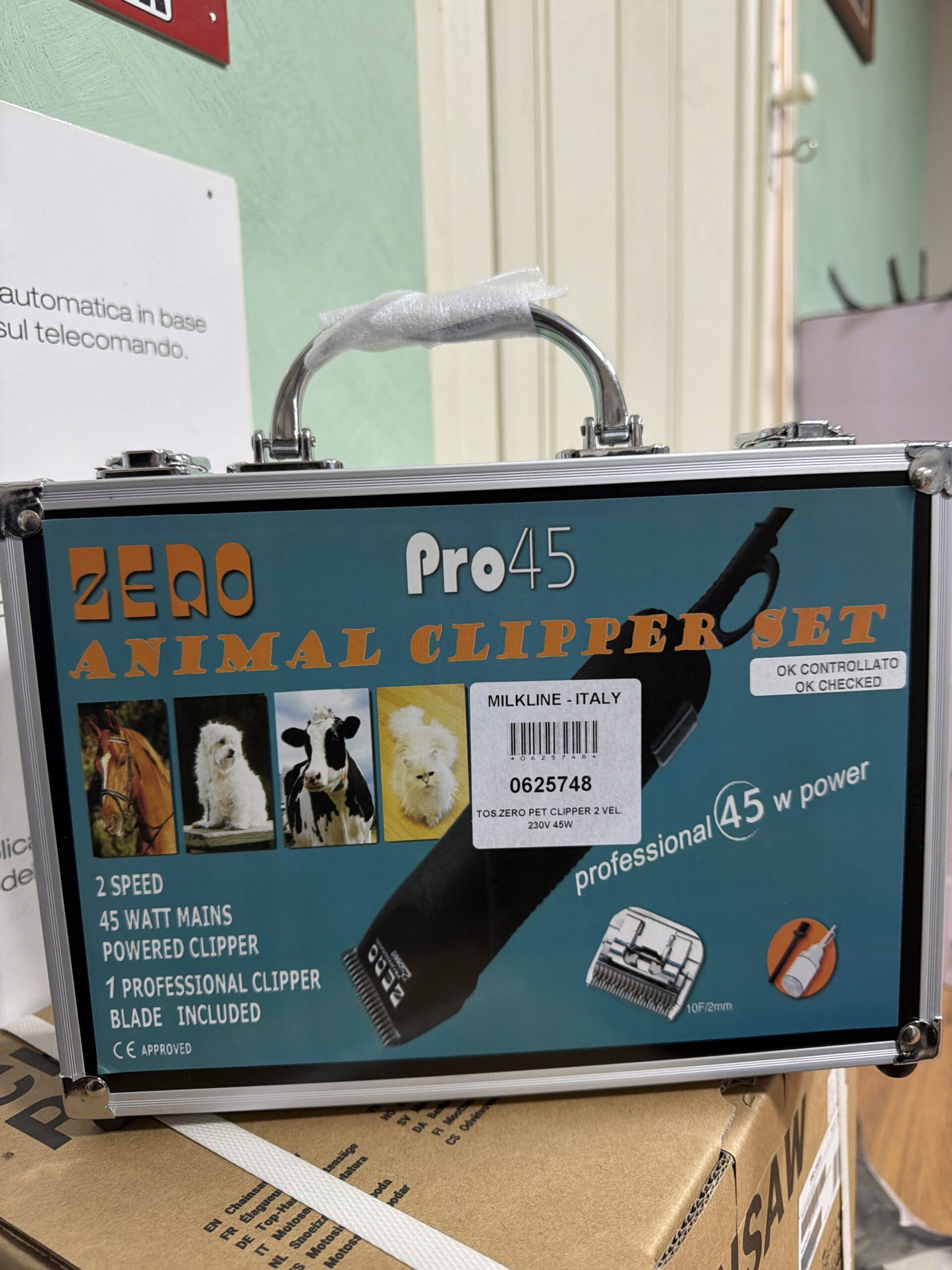 Tosatrice Professionale Milkline Zero Pro 45 per Animali – 2 Velocità, 45W, Lama Inclusa