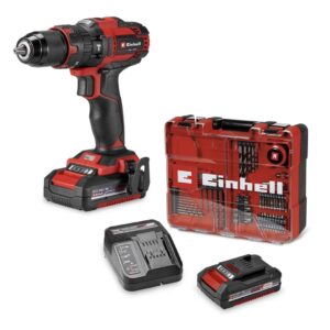 TRAPANO AVVITATORE A PERCUSSIONE EINHELL TE-CD 18/40 Li-i + KIT 64 PEZZI (1X2AH)