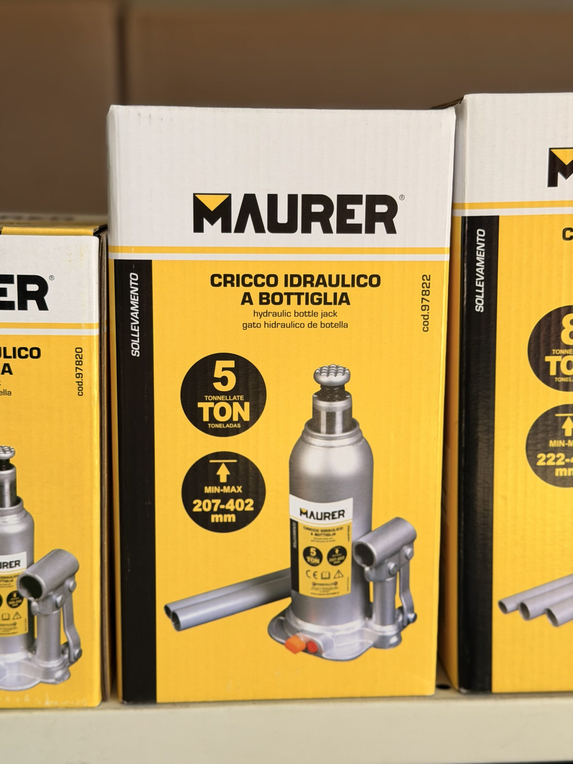 Cric Idraulico a Bottiglia Maurer 5 Tonnellate – Martinetto Professionale 207-402 mm per Auto, SUV e Furgoni 1 Cric Idraulico a Bottiglia Maurer 5 Tonnellate – Martinetto Professionale 207-402 mm per Auto, SUV e Furgoni
