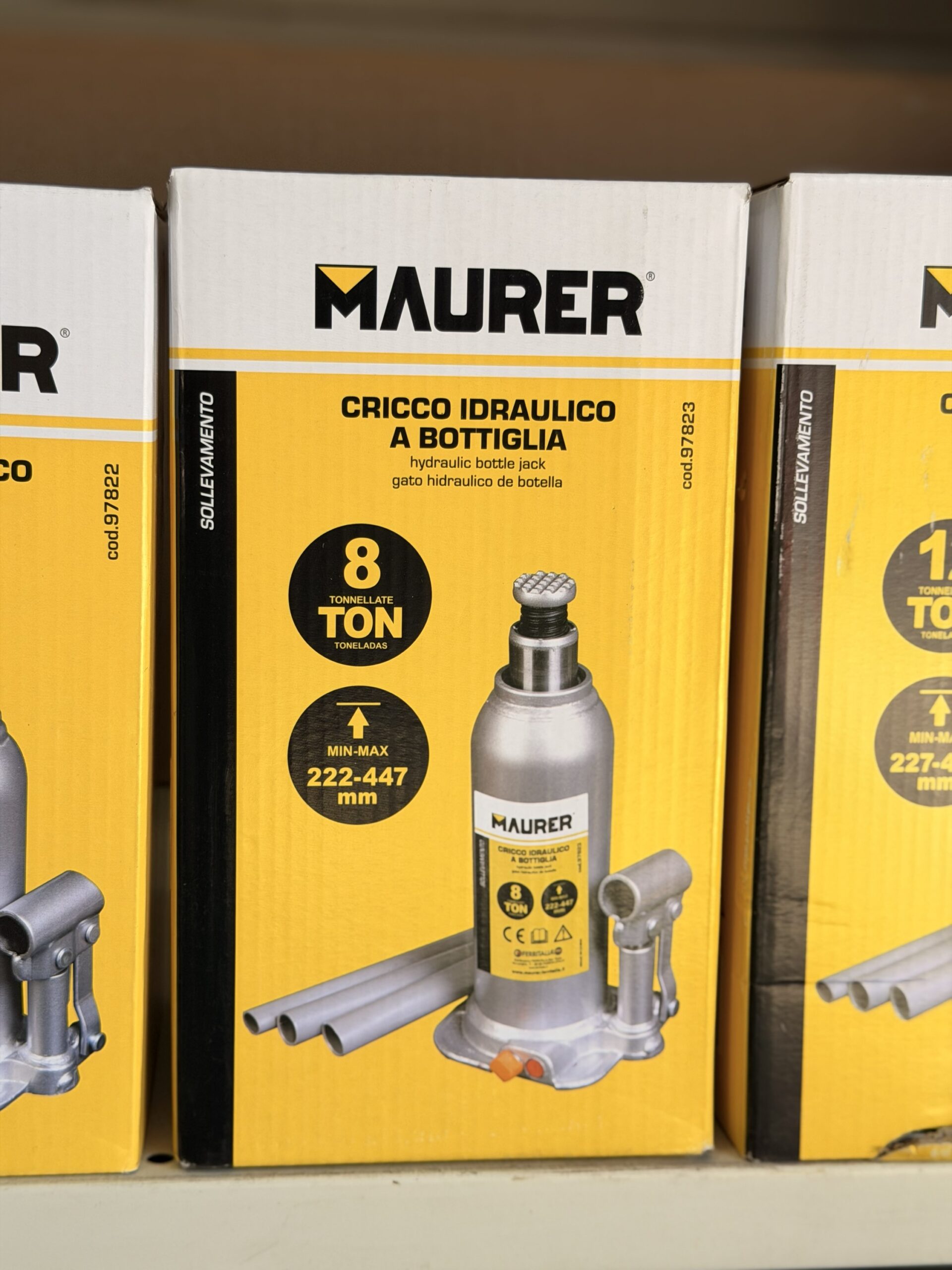 Cric Idraulico a Bottiglia Maurer 8 Tonnellate – Martinetto Professionale 222-447 mm per SUV, Furgoni e Camper 1 Cric Idraulico a Bottiglia Maurer 8 Tonnellate – Martinetto Professionale 222-447 mm per SUV, Furgoni e Camper