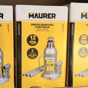 Home 8 Cric Idraulico a Bottiglia Maurer 12 Tonnellate – Martinetto Professionale 227-457 mm per SUV, Camper e Veicoli Pesanti