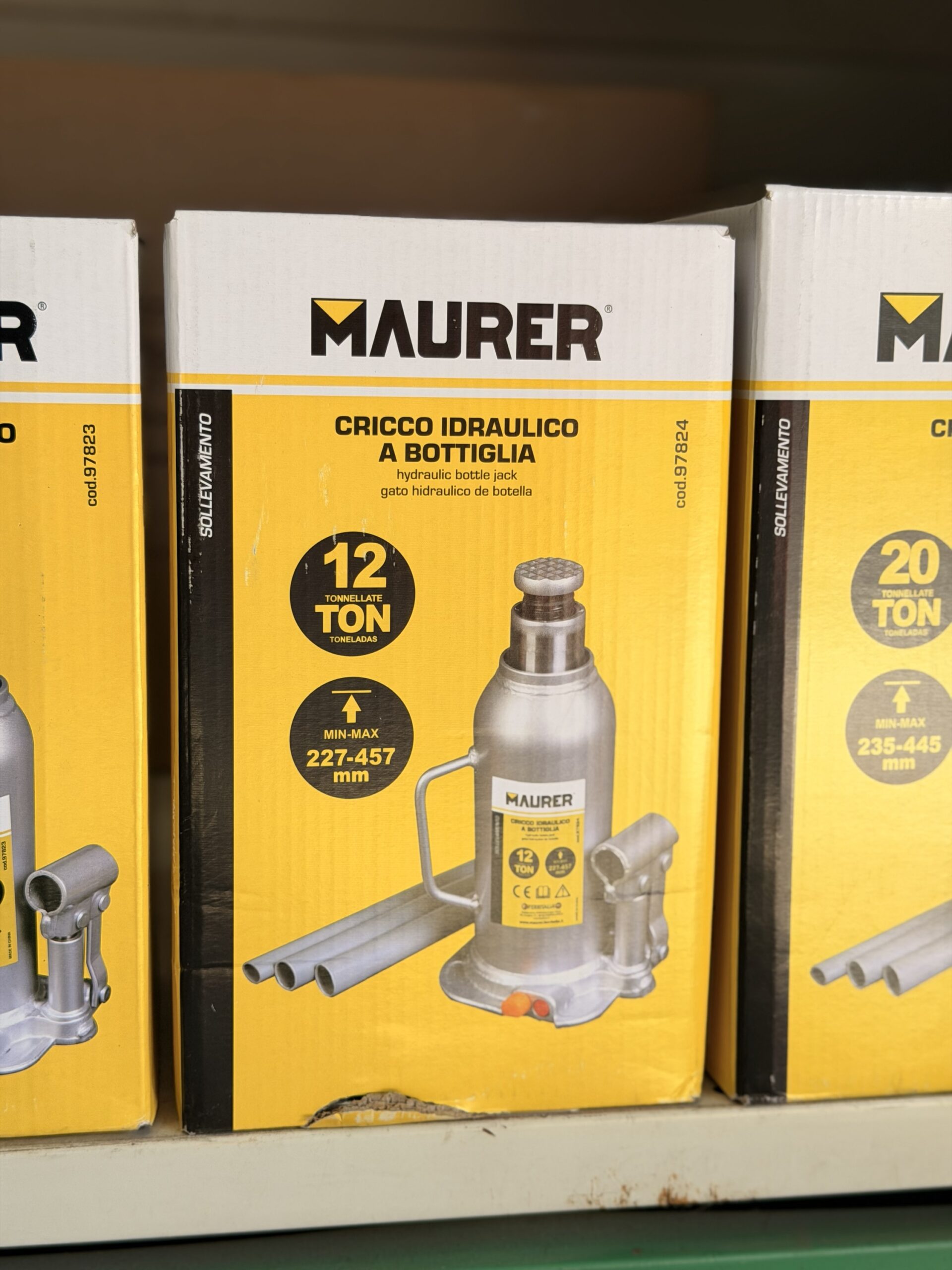 Cric Idraulico a Bottiglia Maurer 12 Tonnellate – Martinetto Professionale 227-457 mm per SUV, Camper e Veicoli Pesanti 1 Cric Idraulico a Bottiglia Maurer 12 Tonnellate – Martinetto Professionale 227-457 mm per SUV, Camper e Veicoli Pesanti