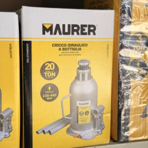 Home 7 Cric Idraulico a Bottiglia Maurer 20 Tonnellate – Martinetto Professionale 235-445 mm per Veicoli Pesanti, Industriali e Officina