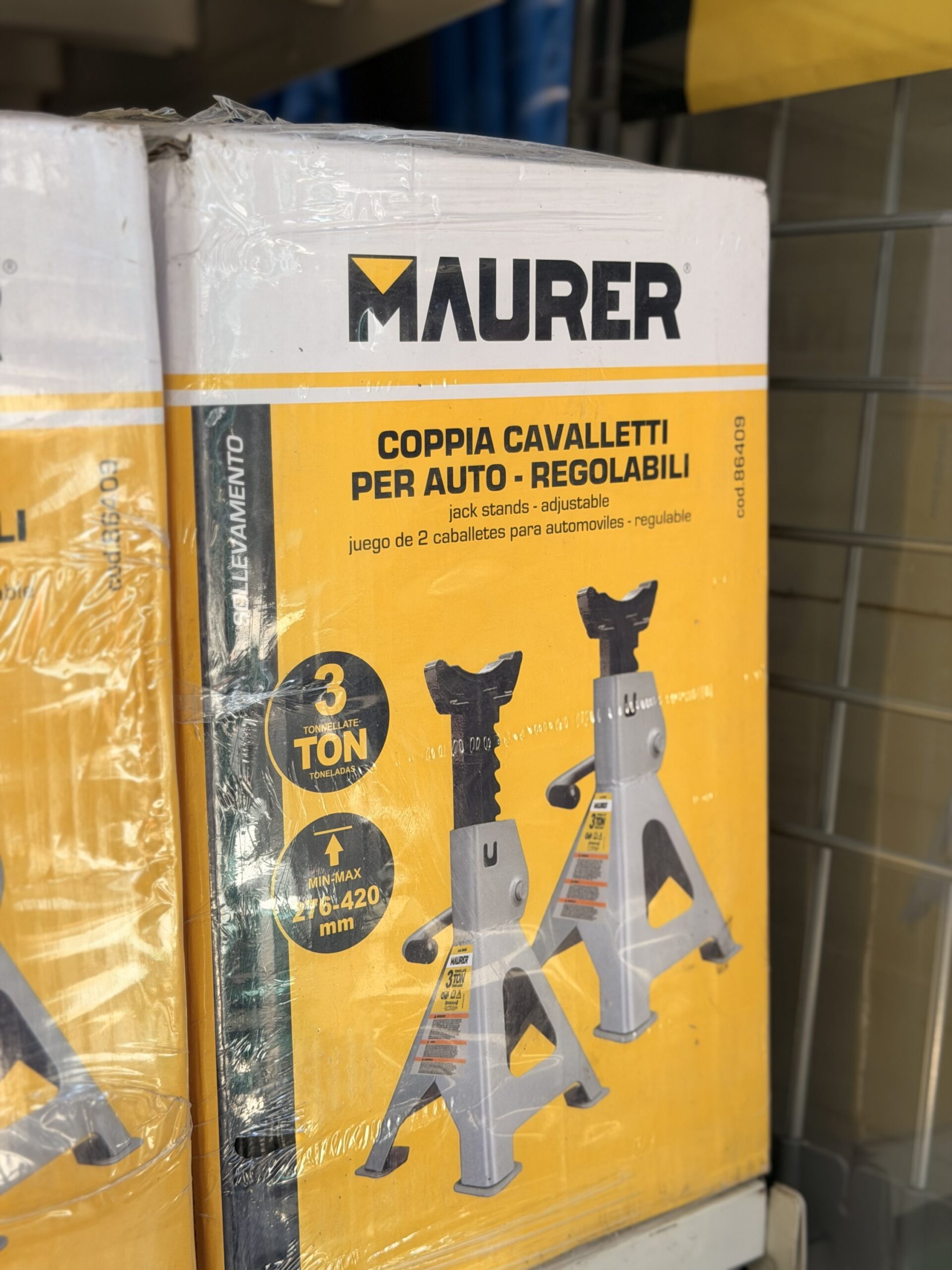 Cavalletti per Auto Maurer 3 Tonnellate – Set 2 Pezzi Regolabili 276-420 mm a Cremagliera per Sicurezza in Officina e Garage 1 Cavalletti per Auto Maurer 3 Tonnellate – Set 2 Pezzi Regolabili 276-420 mm a Cremagliera per Sicurezza in Officina e Garage