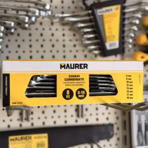 Home 4 Chiavi Combinate Maurer Set 8 Pezzi – Acciaio Cromo Vanadio 8-19 mm per Officina e Fai da Te