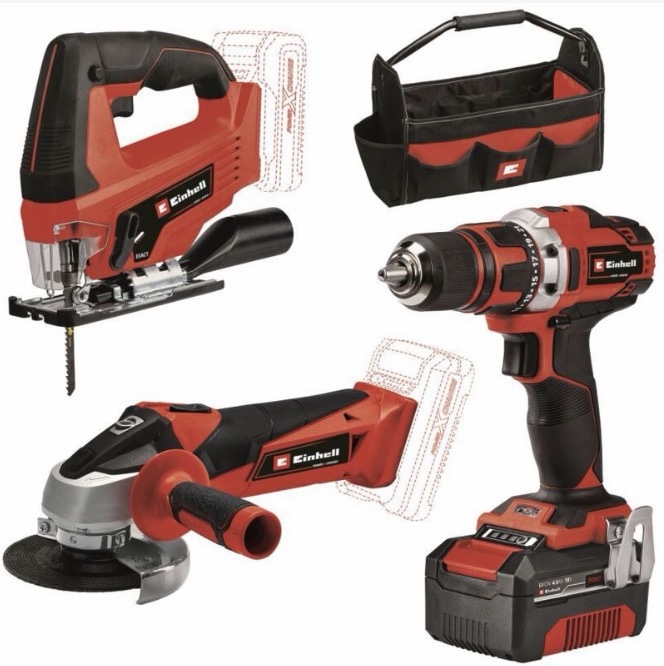 Kit Utensili a Batteria Einhell TE-TK 18/3 Li Kit (JS+CD+AG) – Trapano Avvitatore, Smerigliatrice e Seghetto Alternativo 2 Kit Utensili a Batteria Einhell TE-TK 18/3 Li Kit (JS+CD+AG) – Trapano Avvitatore, Smerigliatrice e Seghetto Alternativo - immagine 2