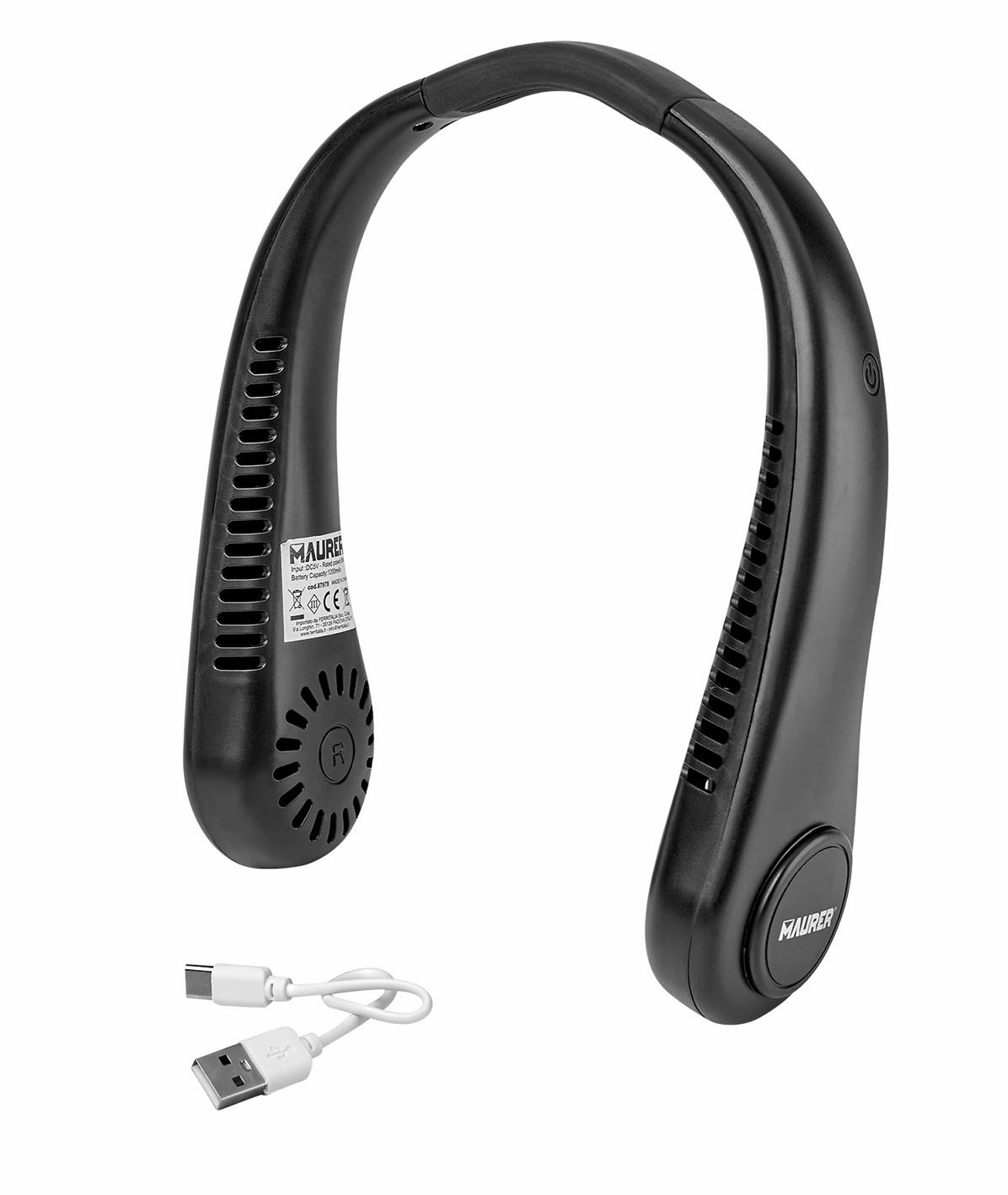 Ventilatore da Collo Portatile Solanum Maurer Ricaricabile USB 3 Velocità Batteria Litio 1200 mAh Mani Libere 1 Ventilatore da Collo Portatile Solanum Maurer Ricaricabile USB 3 Velocità Batteria Litio 1200 mAh Mani Libere