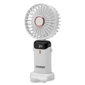 Mini Ventilatore Portatile Galium con Display LCD, 5 Velocità e Batteria Ricaricabile USB 1200 mAh MAURER