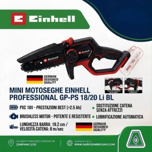 Home 2 *Einhell Professional GP-PS 18/20 Li BL – Mini Motosega a Batteria 18V Brushless, Barra 19,2 cm*